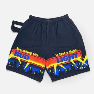 Vintage 90s Mens Bud Light Trunks Size L Beer Holder Shorts College Party Retro